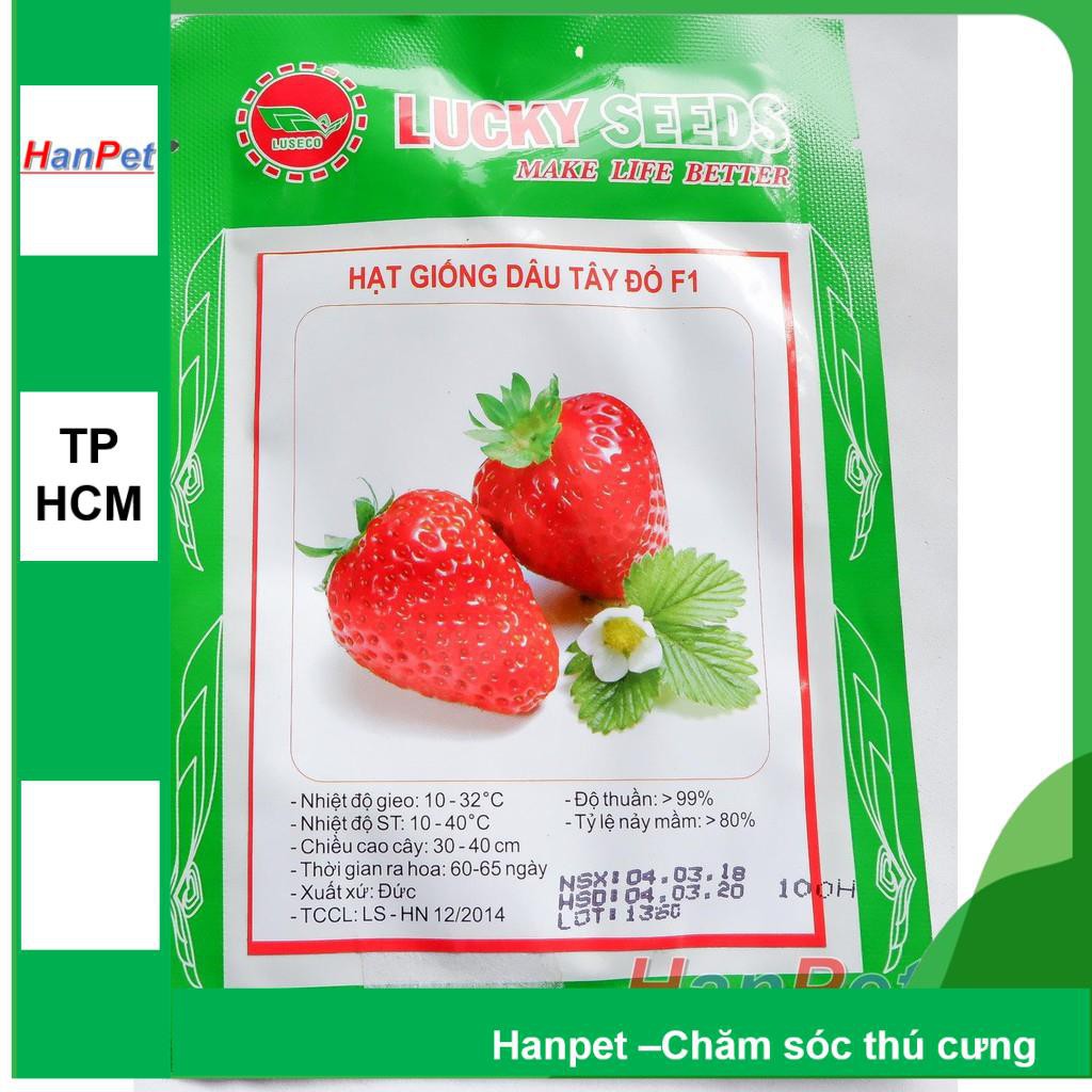 HCM-(HOA TRONG NHÀ) Hạt giống quả dâu tây đỏ (loại quả đỏ tươi) Combo 100 hạt phù hợp khí hậu nhiệt đới-HP1002