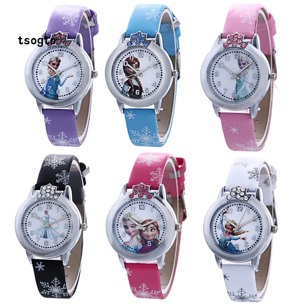 Đồng Hồ Đeo Tay Cho Bé, Mặt Tròn In Hình Công Chúa Băng Giá | BigBuy360 - bigbuy360.vn