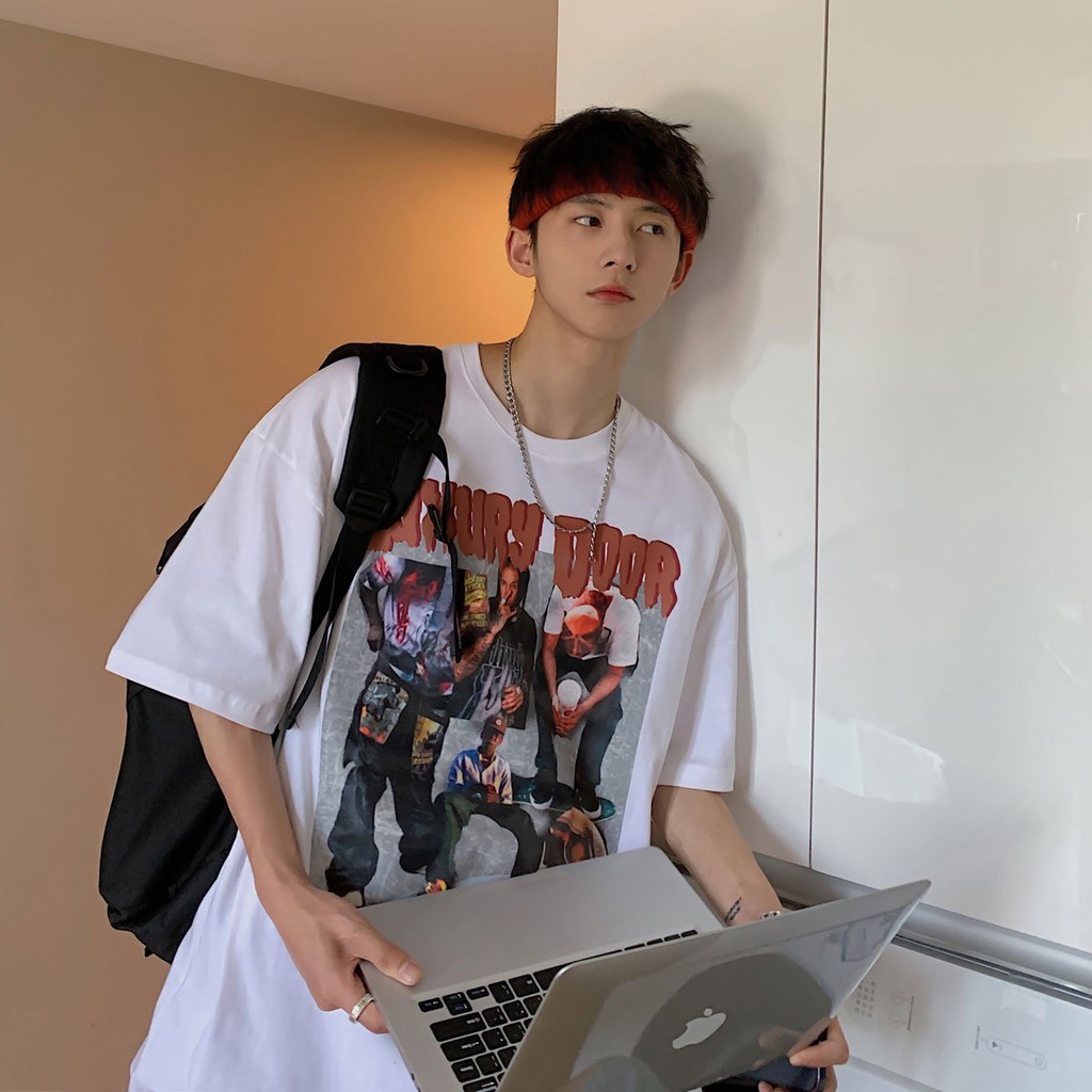 Áo Thun Nam TILAA FASHION Cổ Tròn Form Rộng Streetwear Áo Phông Nam Form Rộng Basic Cotton Oversize In AT06