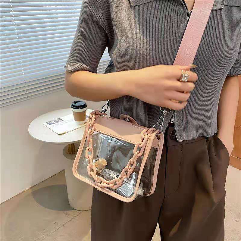 Túi Đeo Chéo Trong Suốt Phong Cách Hàn Quốc Dễ Phối Đồ Thời Trang Mùa Hè Cho Nữ