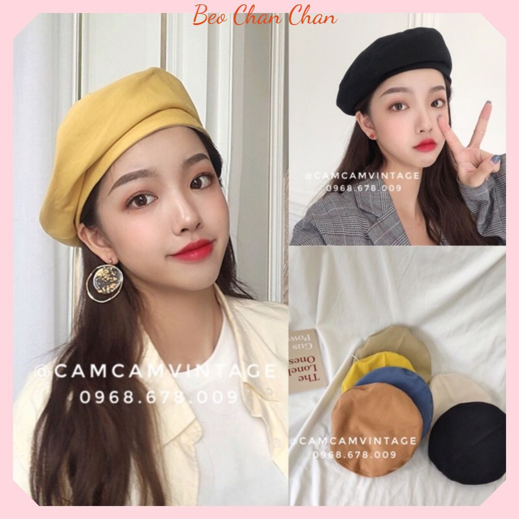 NÓN NỒI MŨ NỒI BERET VINTAGE VIỀN SIÊU XINH