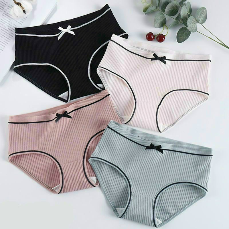 Quần lót nữ COTTON gân tăm đính nơ mềm mại thoải mái