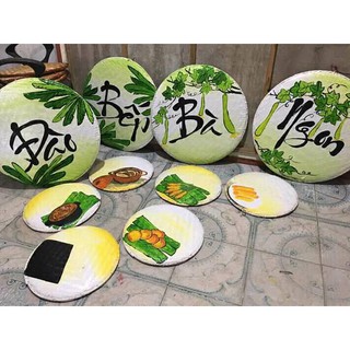 Mẹt tre vẽ chữ - trang trí