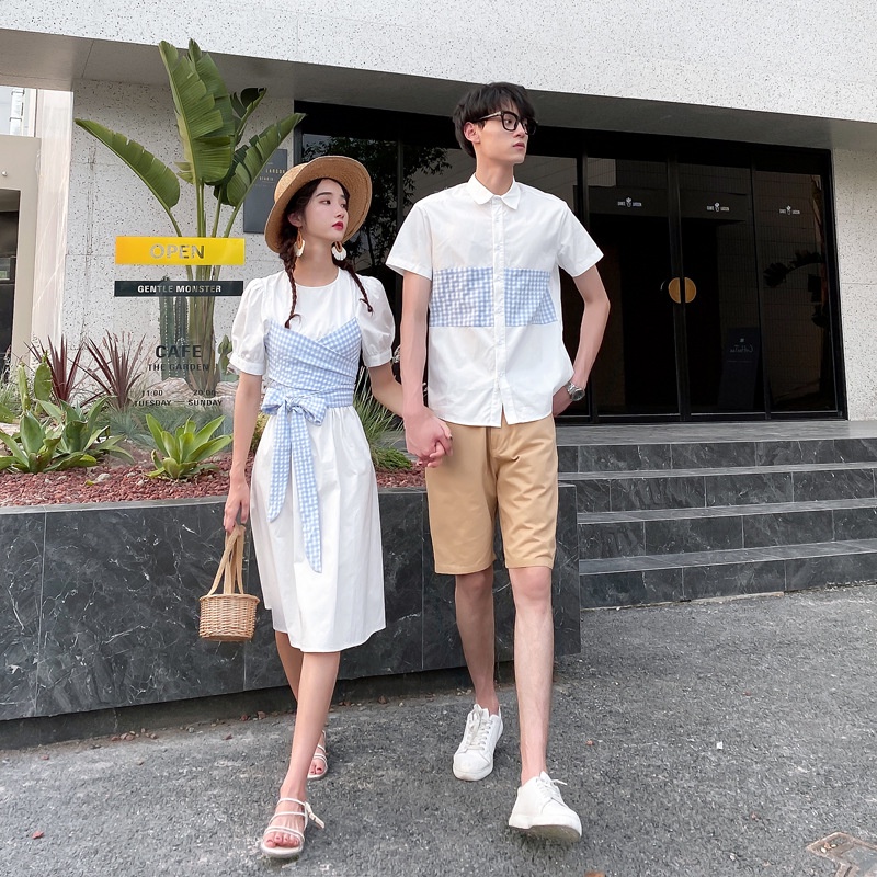 Áo Sơ Mi Phong Cách Pháp Thời Trang Mùa Hè Dễ Thương Cho Cặp Đôi