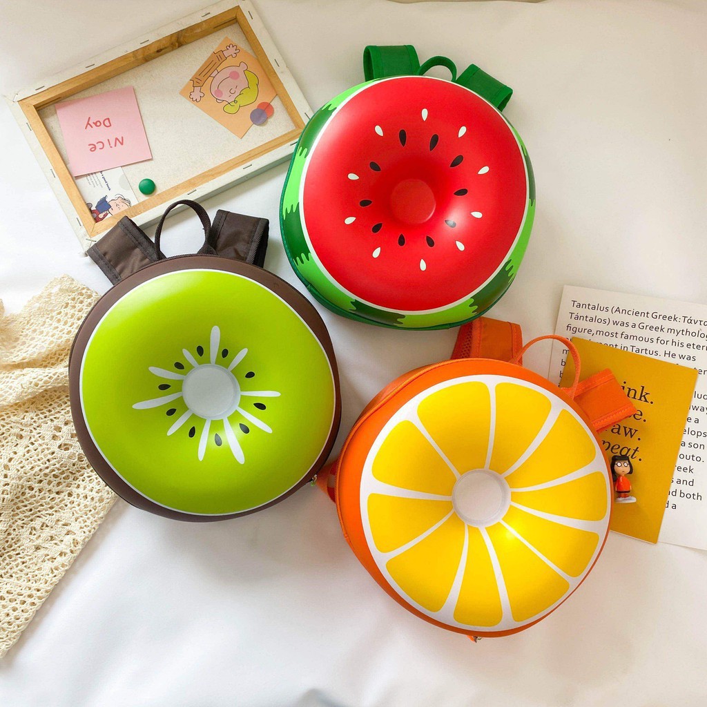 Balo hình hoa quả siêu xinh cho bé - cặp đi học hình trái cây dễ thương