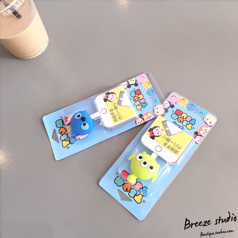 Bọc đầu dây cáp sạc Disney nhân vật hoạt hình dễ thương Line Friend, Toro, Hello Kitty