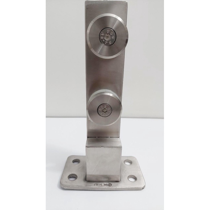 Chân kẹp kính hộp 20*40 cho lan can kính - Trụ inox lan can kính - kẹp kính tay vịn cầu thang