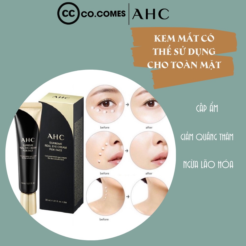 [FREESHIP 50K] Kem Mắt AHC Ageless Real Eye Cream For Face 12ml &amp;30ml Hàn Quốc TREEHOUSE SHOP