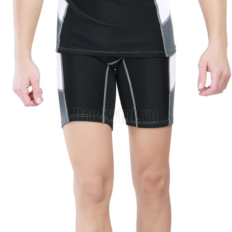 Set Quần Áo Bơi Nam 712 Đen Tay Ghi Hông Trắng | BigBuy360 - bigbuy360.vn