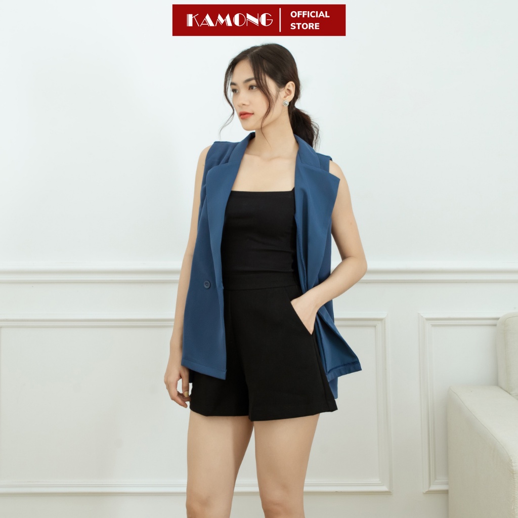 Áo blazer nữ sát nách KAMONG phong cách vest công sở A145