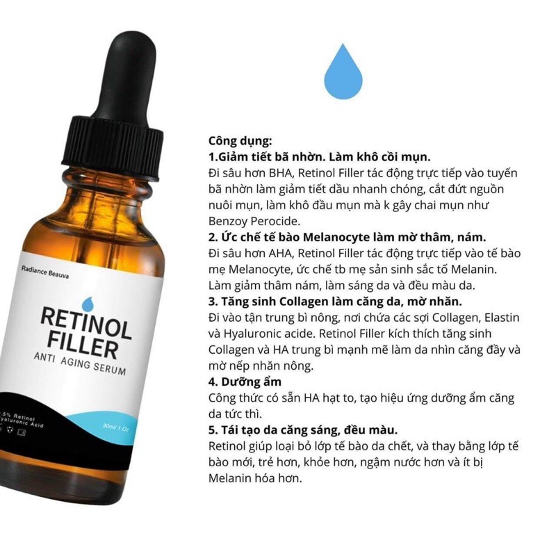 Retinol Filler chống lão hoá, thu nhỏ lỗ chân lông, căng bóng trẻ hoá da | BigBuy360 - bigbuy360.vn