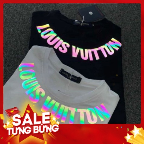 BIG SALE Áo Thun Hot Trend 2021 áo cặp đôi nam nữ DẠ QUANG dạ quang 7 màu phát sáng In Chữ : Louis Vuiton 2