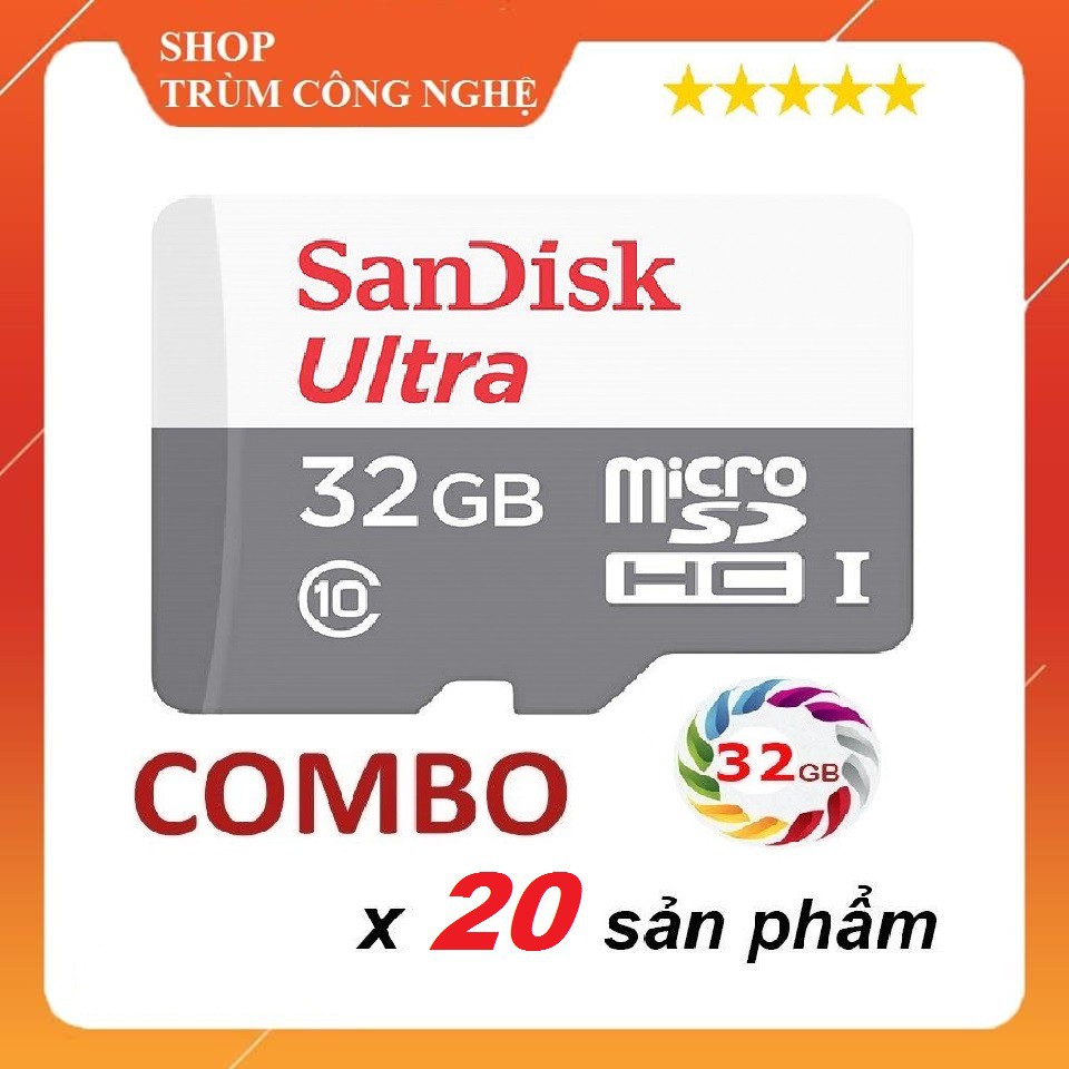 [ Sỉ Combo] Thẻ nhớ Sandisk Utral 32gb Class10 80mb/s - Tốc độ cao