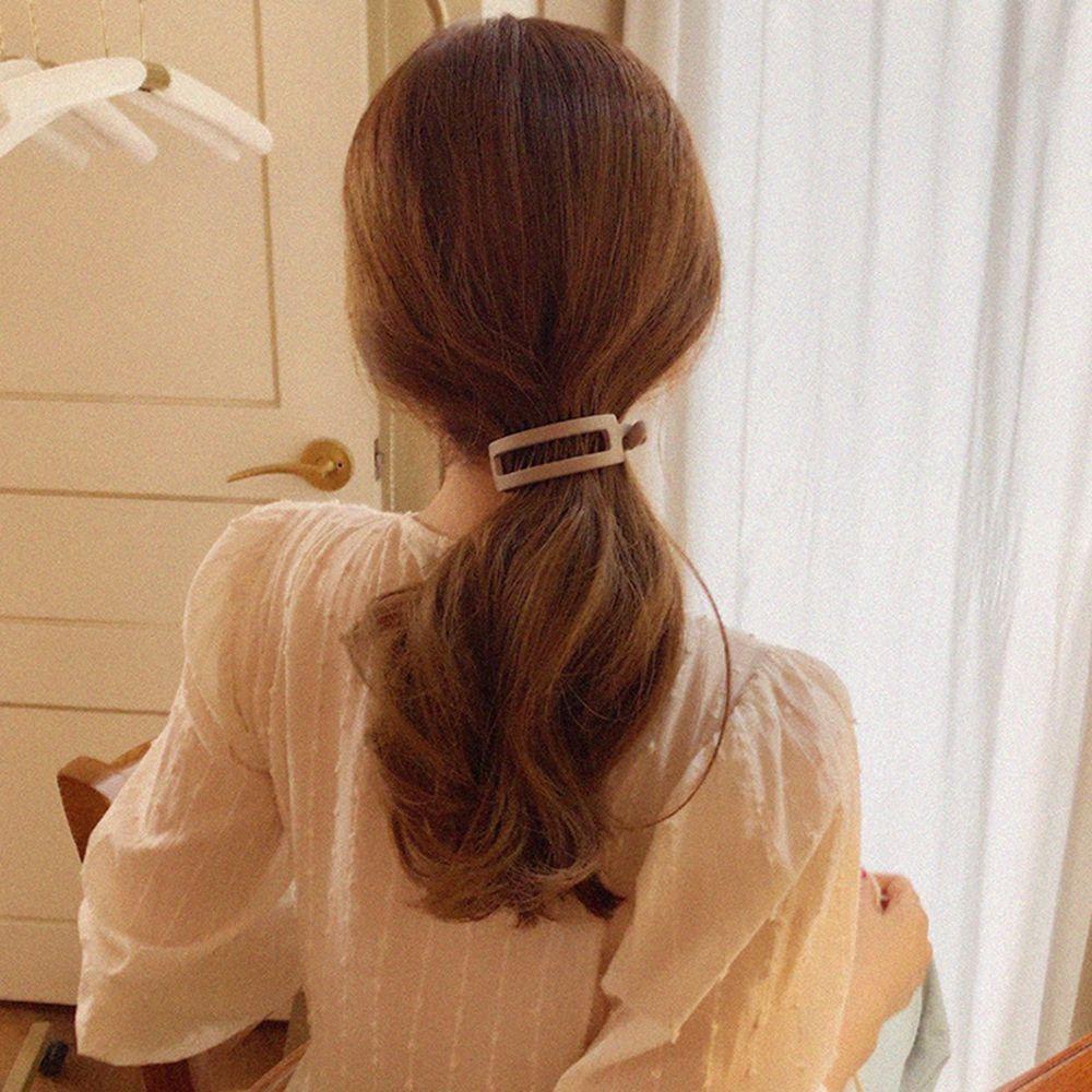 Giá Đỡ Kẹp Tóc Đuôi Ngựa Hình Chữ Nhật Bằng Nhựa Resin Rỗng Lấp Lánh Cổ Điển Cho