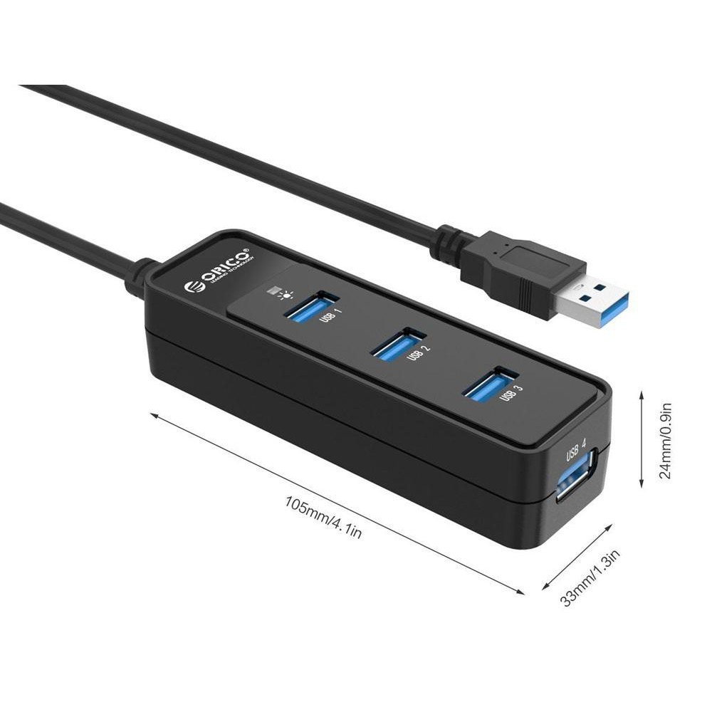 Bộ Chia USB 4 Cổng Orico W5P-U3 Chuẩn USB 3.0 - HUB USB 4 Port - Hàng Chính Hãng