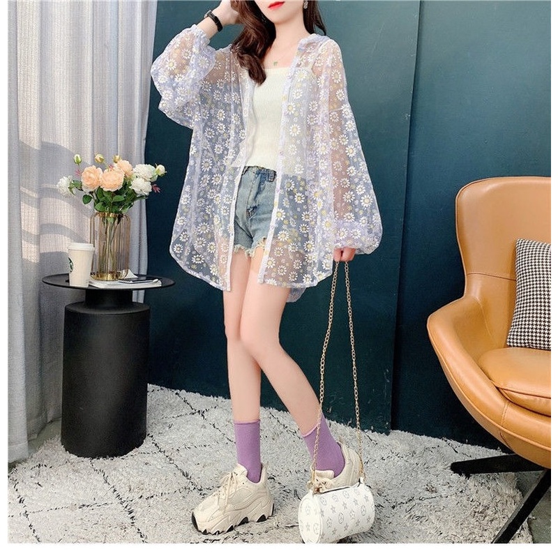 Áo Khoác Lưới Họa Tiết Hoa Cúc Thời Trang Hàn Quốc Dành Cho Nữ 2022 | BigBuy360 - bigbuy360.vn