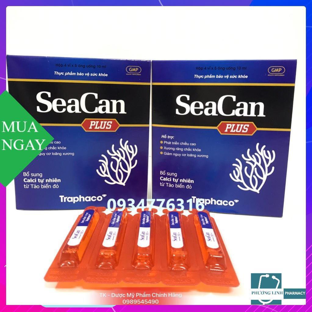 SeaCan Plus Traphaco, Bổ sung canxi tự nhiên từ tảo biển đỏ, Hộp 20 ống