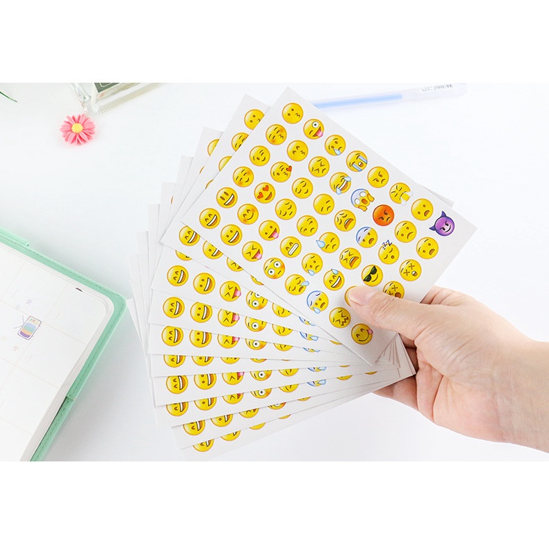 Tem sticker hình emoji nhiều biểu tượng cảm xúc