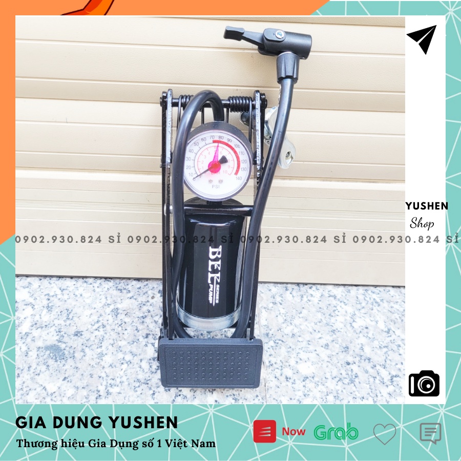 ĐỒ BƠM HƠI 1 ỐNG BEE DÀNH CHO XE ĐẠP, XE MÁY, PHAO TẮM - DỤNG CỤ BƠM BẰNG CHÂN ĐẠP - GIA DỤNG YUSHEN - B1BD05