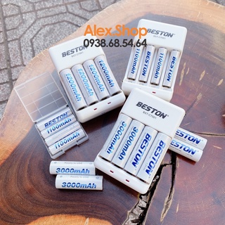 💥Xả Lỗ💥Bộ 4 Pin Sạc BESTON AA/AAA 3300/3000/1200/1300/1100mAh Pin Sạc Hoặc Kèm Sạc