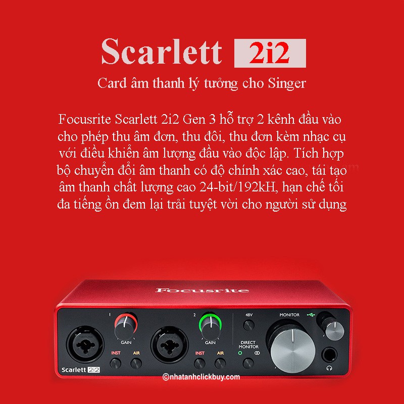 Sound Card FOCUSRITE 2I2 GEN 3 ⚡ BẢO HÀNH 1 NĂM ⚡ Dành Cho Thu Âm, Hát Livestream Chuyên Nghiệp, Monkey Studio