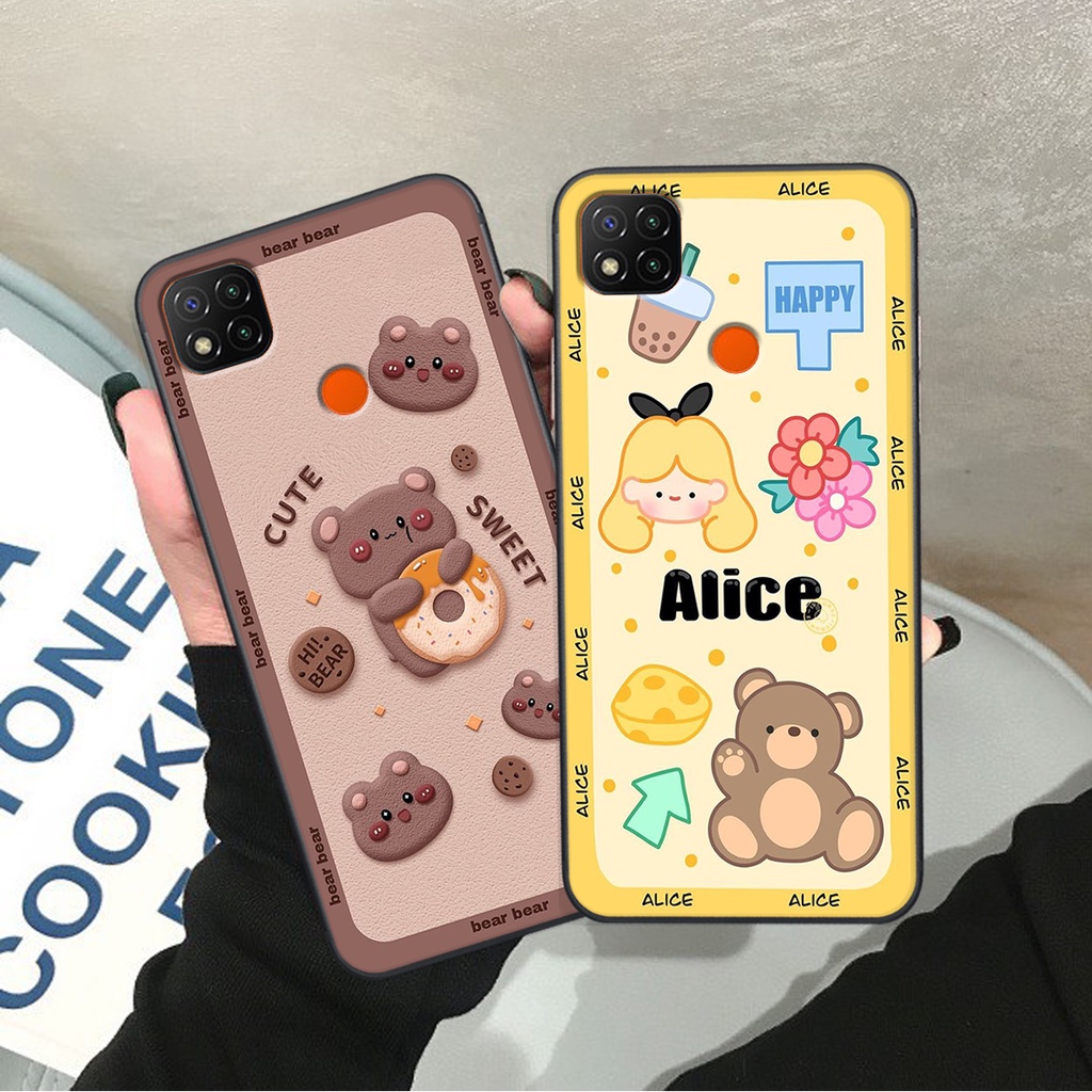 Ốp lưng Xiaomi REDMI 9C in hình Gấu nâu - hồng, Gấu Be@rick  cực CUTE, DỄ THƯƠNG