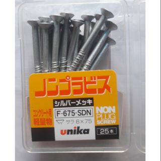 Vít bắt bê tông, tường đầu bằng Unika F675 không dùng tắc kê nhựa.