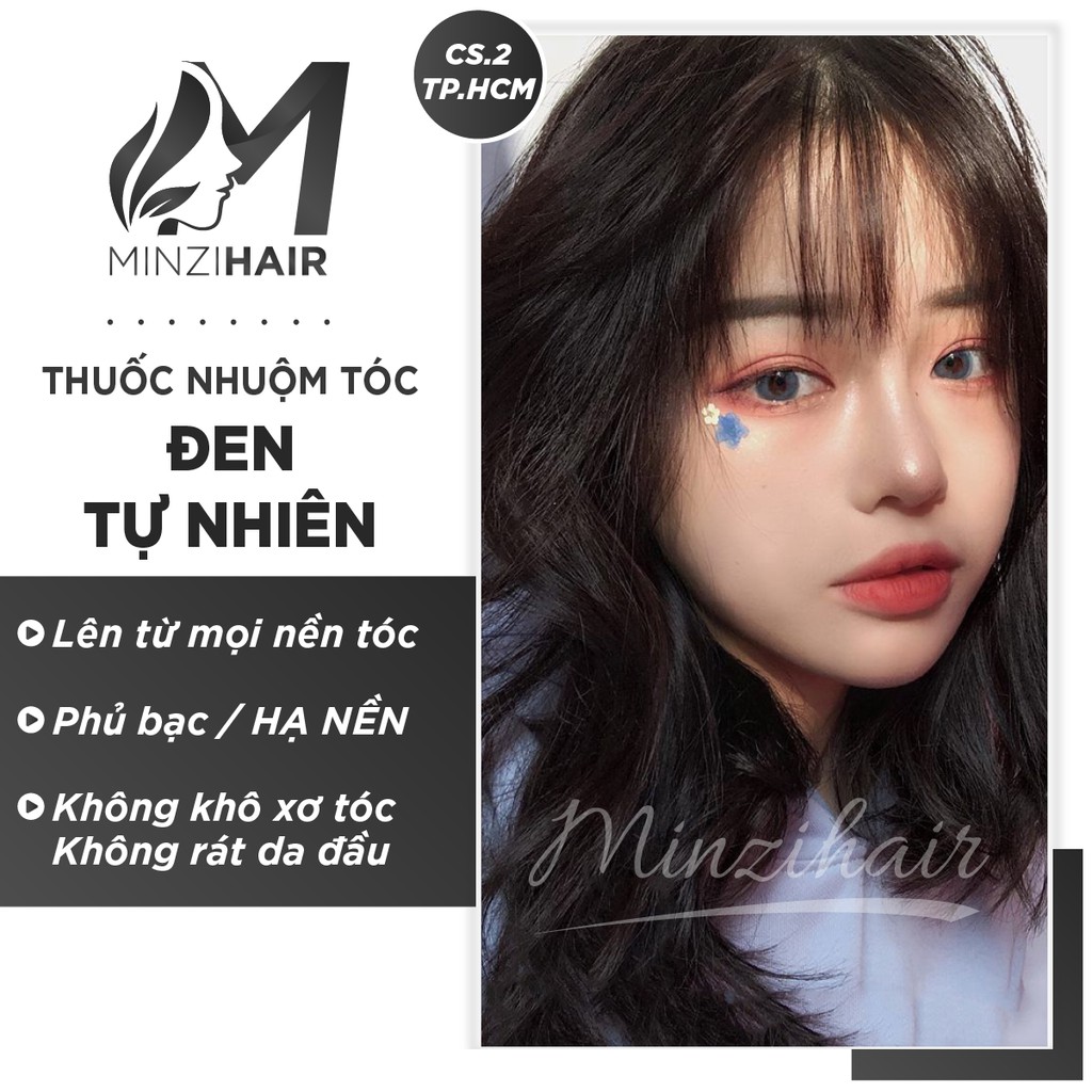 Thuốc Nhuộm Tóc Màu Đen Tự Nhiên | Lên Từ Mọi Nền Tóc | Hạ Nền - Minzihair