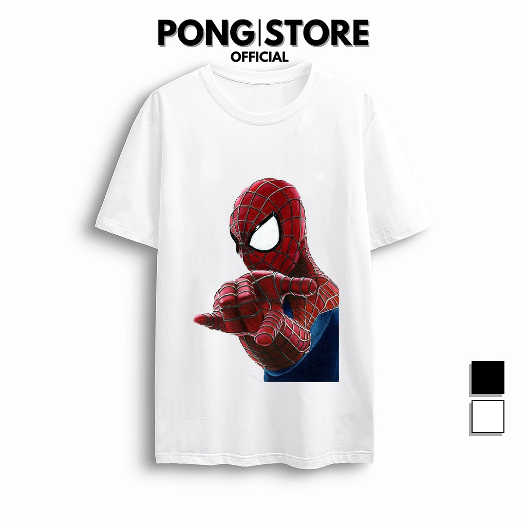 Áo thun tay lỡ form rộng nam nữ BST Spider Man - Áo thun unisex cổ tròn chất thun co giãn thoáng mát PONGSTORE