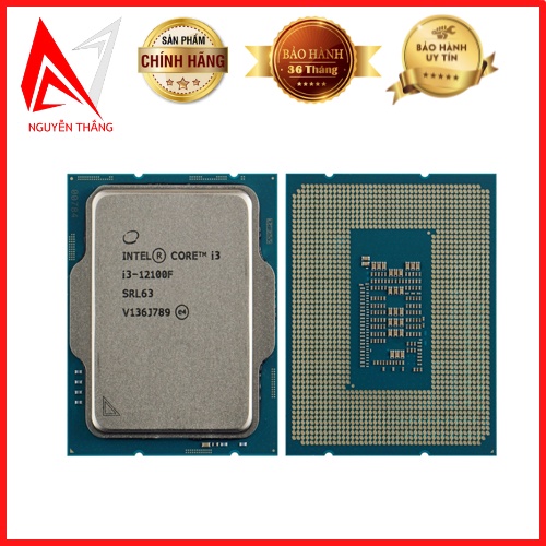 Cpu bộ vi xử lý Intel Core i3 12100F / 3.3GHz Turbo 4.3GHz / 4 Nhân 8 Luồng / 12MB / LGA 1700 chính hãng