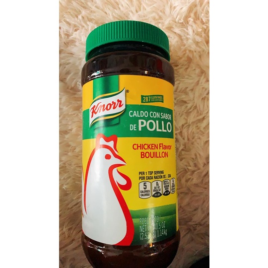 Hạt nêm Knorr Gà 1.14kg mẫu mới của Mỹ Chicken Flavor Bouillon