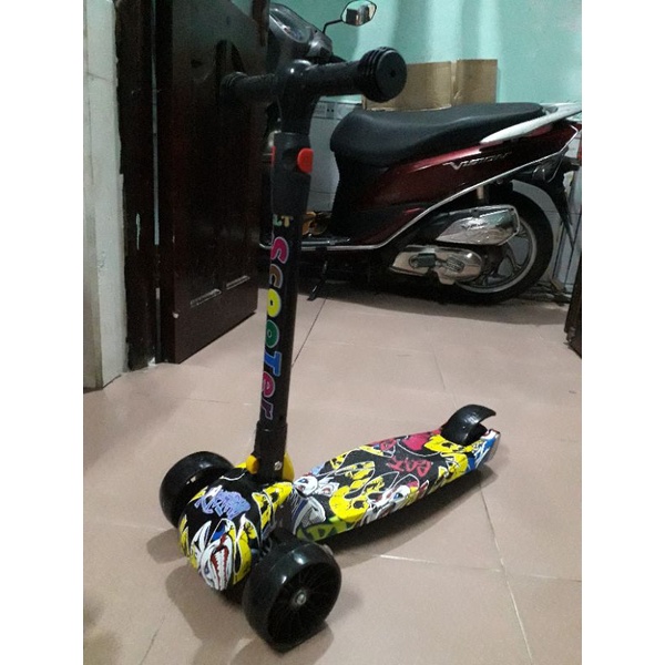 Xe trượt scooter 3 bánh phát sáng bánh PU đèn nhạy lướt êm,xe scooter trẻ em