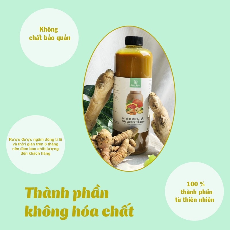 Nước cốt gừng nghệ hạt gấc hạ thổ Cỏ Lành 1000ML