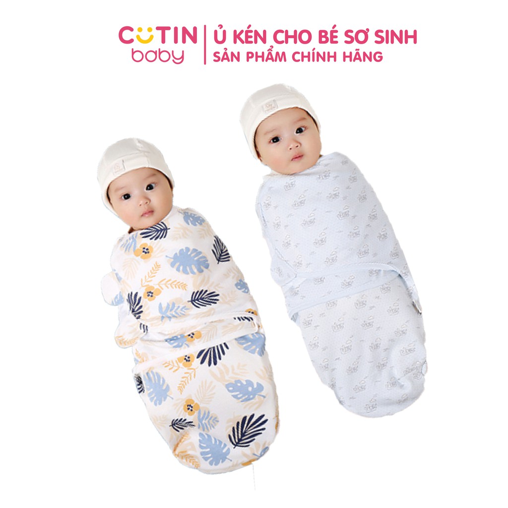 Ủ kén cho bé sơ sinh SWADDLEME Cotton co giãn cao cấp [Giúp Bé Ngủ Ngon Sâu Giấc Không Giật Mình]