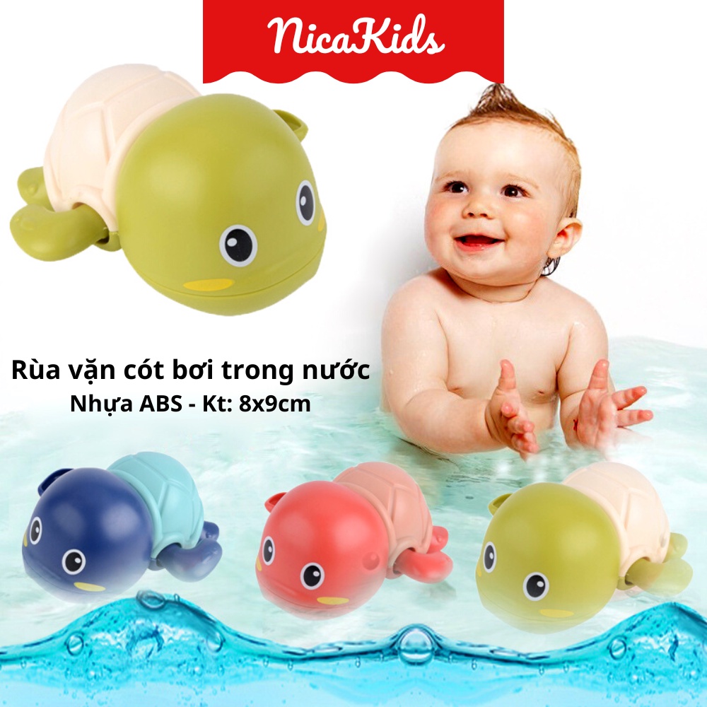 Rùa bơi lội vặn cót dưới nước, đồ chơi nhà tắm an toàn, vui nhộn (Nhựa ABS chất lượng, an toàn)