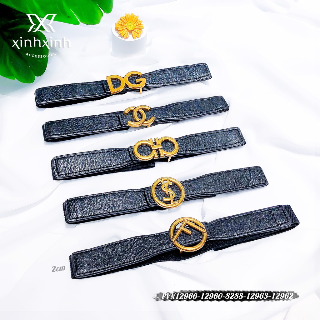 Belt Váy, Đai Váy 2cm Mặt Chữ Kim Loại Thời Trang