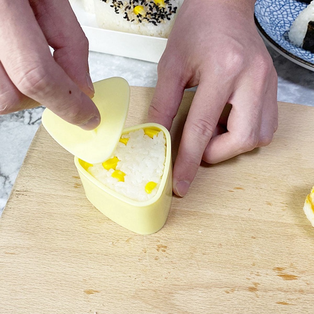 Bộ khuôn làm cơm nắm hình tam giác chống dính kiểu Nhật Bản tiện dụng cho nhà bếp DIY