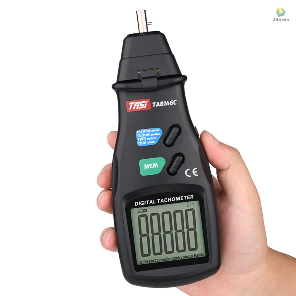 Máy Đo Tốc Độ Kỹ Thuật Số Laser Không Tiếp Xúc 2 Trong 1 Không Tiếp Xúc TA8146C 2.5-9999Rpm Kèm Túi Vải