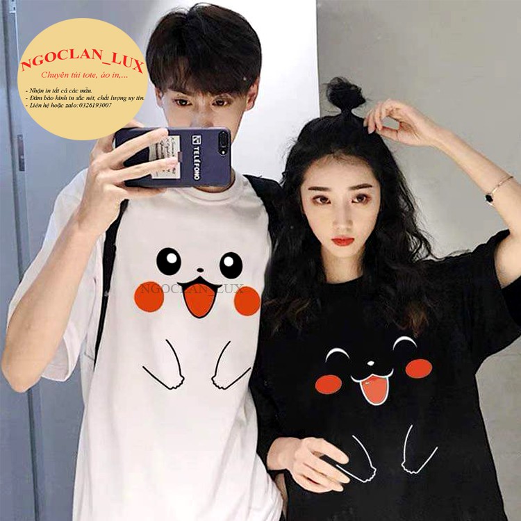 ÁO THUN, ÁO PHÔNG ĐÔI TAY LỠ UNISEX IN HÌNH MẶT CƯỜI LT068
