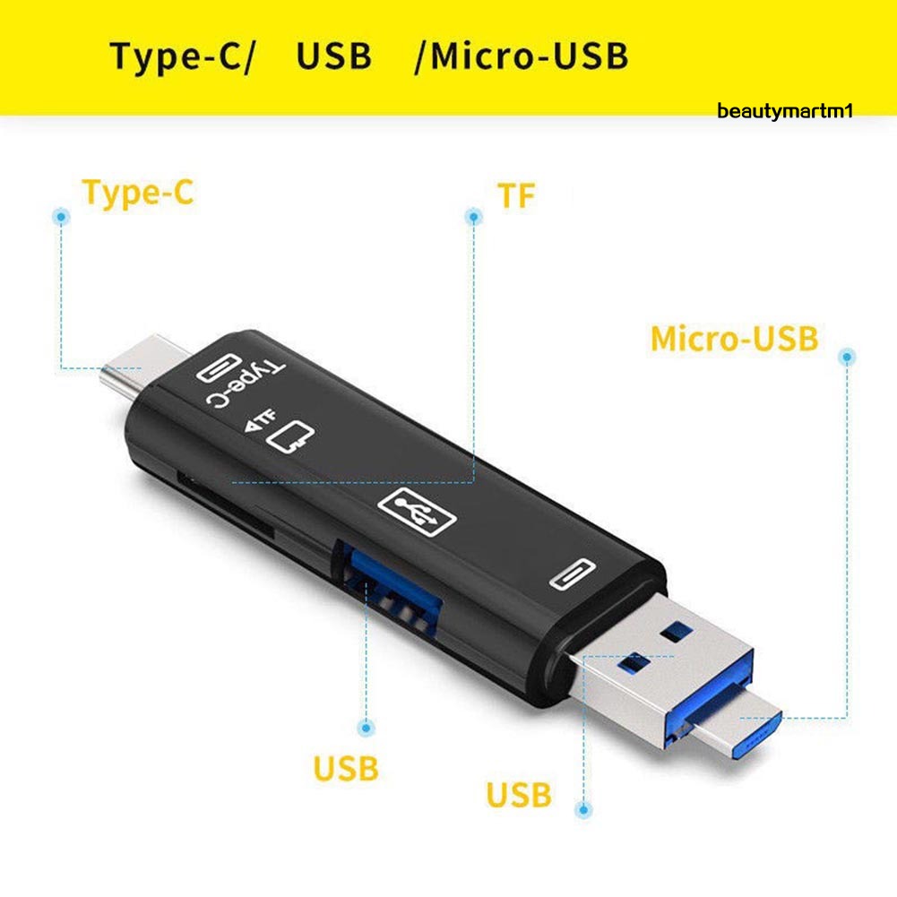 Đầu Đọc Thẻ Nhớ Usb 3.0 Loại C 5 Trong 1 | BigBuy360 - bigbuy360.vn
