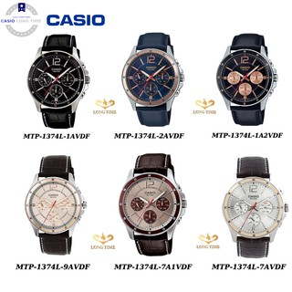 Đồng hồ nam Casio chính hãng MTP-1374L dây da chống nước độ sâu 50m bảo hành quốc tế 12 tháng