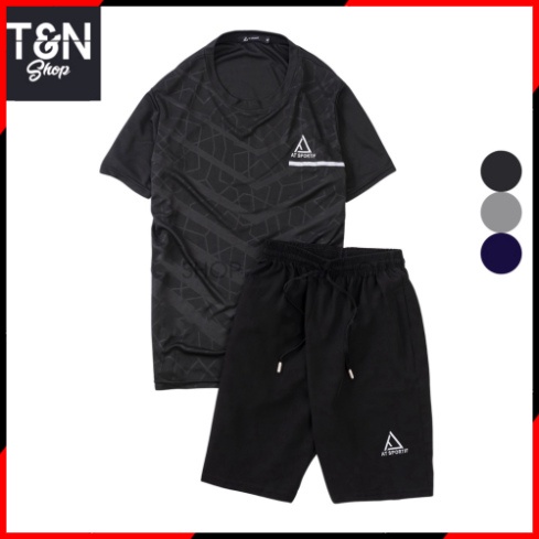 Bộ đồ nam - Bộ thể thao nam Sport Vân Sóng Cao cấp - full size tới 80kg - 3 màu đen ghi than CoolMan Shop