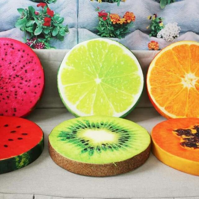 Gối tròn trái cây 40× 5 phân 6 cái