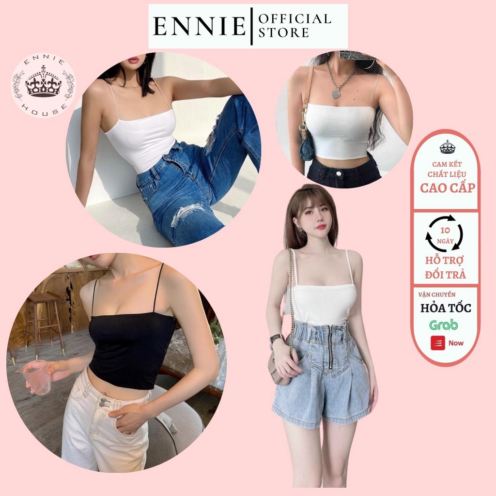 Áo Quây Áo Tube Top 2 Màu Trắng Đen Siêu Xinh Ennie Có Ảnh Cận Chất CD011