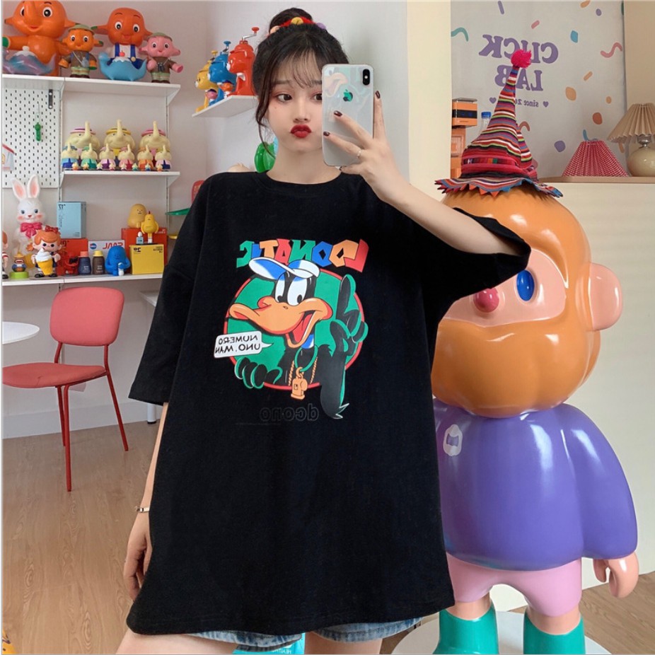 Áo thun phông tay lỡ form rộng hình con vịt Unisex