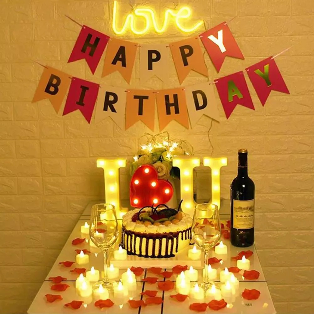 Bộ 10 Đèn LED Nến Không Lửa Tạo Hình Trái Tim Lãng Mạn