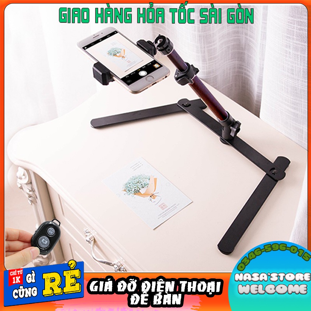 Gía đỡ điện thoại , camera có remote chụp hình chân gấp xoay 360 độ , review sản phẩm , chụp đồ ăn