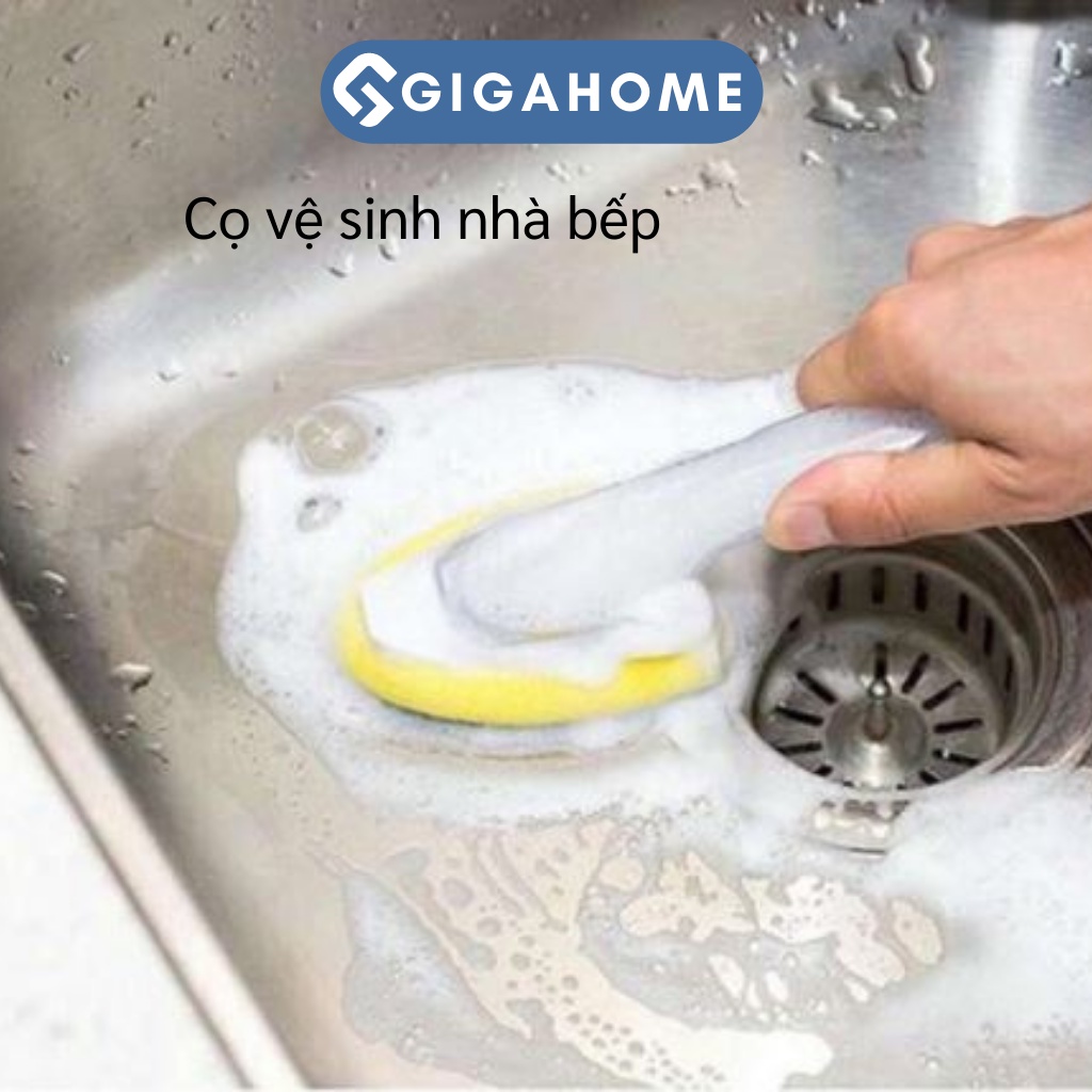 Cây Cọ Rửa Chén, Chà Nhà Bếp Có Ngăn Đựng Xà Phòng Cán Dài GIGAHOME Kèm Mút 7251