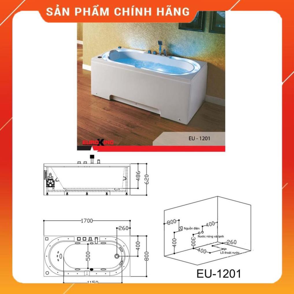 Siêu Sale Bồn tắm massage cao cấp Euroking EU-1201, bảo hành chính hãng 02 năm, bao vận chuyển và lắp đặt HCM, HN