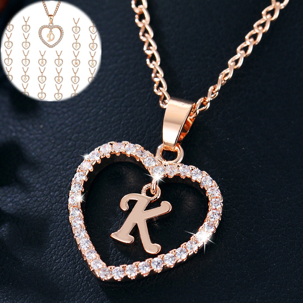 Vòng cổ Mặt 26 Chữ Cái Đính Đá zircon